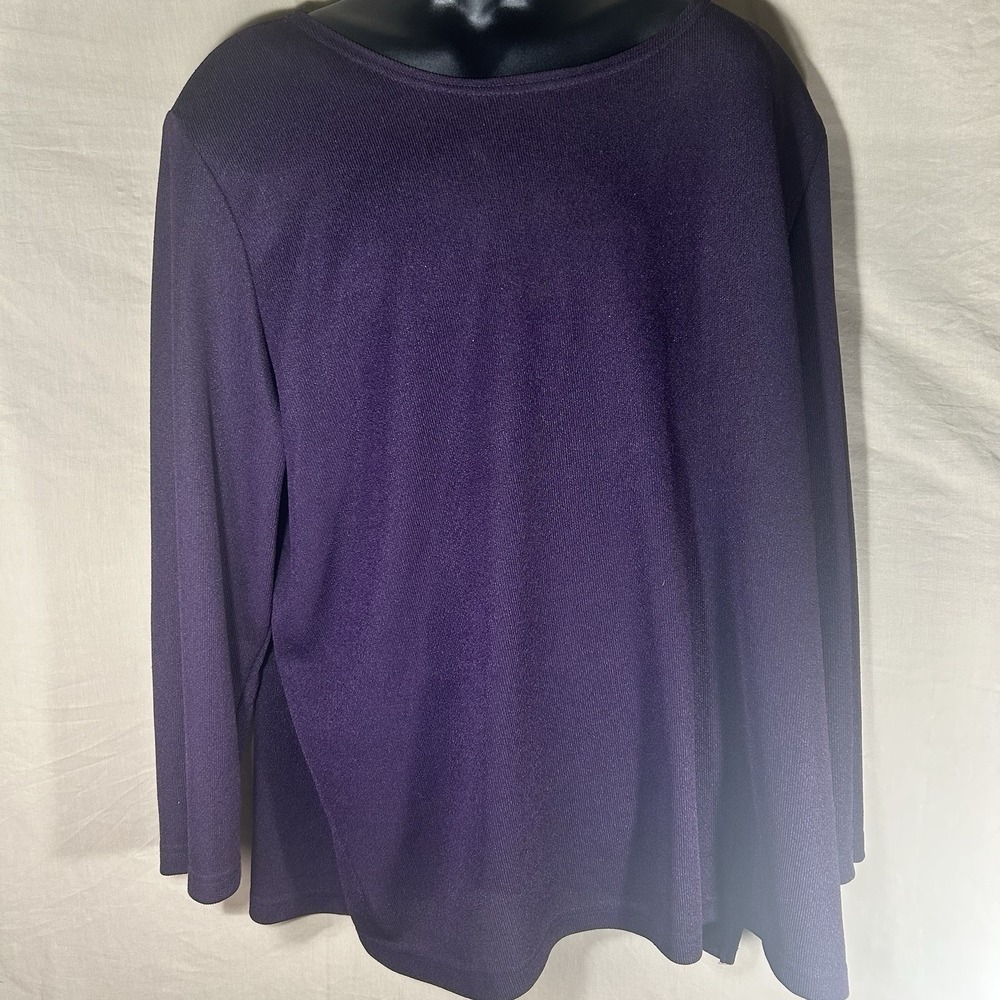 VTG Matthew & David For BL Purple Knit Top Womens‎ 20 Shoulder Pads USA
